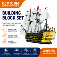 Ensemble de blocs de construction de bateau pirate DK6005 2475+ pièces, modèle de bateau pirate technique MOC, cadeau de collection pour les amateurs adultes