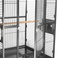 Maßgefertigter Großer Schwarzer Edelstahl-Vogelkäfig für Draußen mit Rädern für Haustiere, Wellensittiche und Papageien - Großhandel zum Niedrigpreis