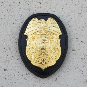 Leder-Metall Individueller Sicherheitsdienst-Ausweishalter Namensschild-Clip <span class=keywords><strong>Button</strong></span>-<span class=keywords><strong>Maker</strong></span> Hochbelastbar Professionelles Logo-Zubehör Abzeichen - Product Image 2