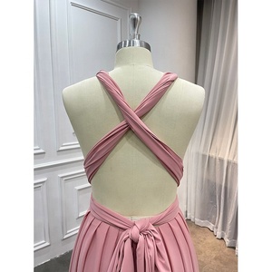 Robes de <span class=keywords><strong>demoiselle</strong></span> <span class=keywords><strong>d</strong></span>'<span class=keywords><strong>honneur</strong></span> personnalisées élégantes pour femmes, dos nu, plissées, ruban <span class=keywords><strong>rose</strong></span>, taille plus - Product Image 6