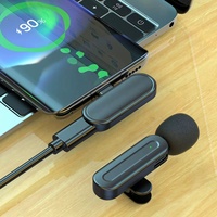 Microphone Lavalier Sans Fil 2.4G à Réduction de Bruit, Double Micro Cravate avec Récepteur 3.5mm Type-C Lightning pour iPhone, Android et Appareil Photo