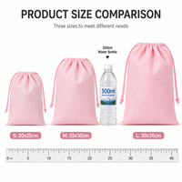 Pochette rose à cordon de serrage, sac non tissé avec cordon de serrage, sac de rangement réutilisable