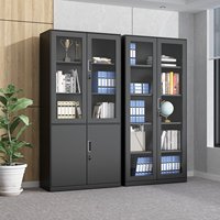 Armoire à dossiers en acier épaissi grande capacité, design moderne, serrure à clé, en métal, avec étagères réglables pour bureau