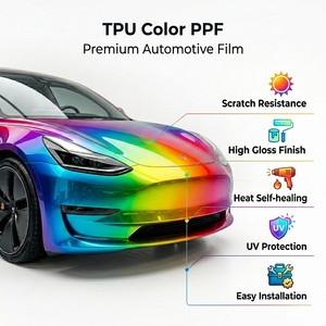 Película de TPU PPF Verde Metálico para Cambio de Color, Autoadhesiva, Resistente a Arañazos, Antiamarilleo, Alto Brillo, para Envoltura de Carrocería, 1.52*15 <span class=keywords><strong>M</strong></span> - Product Image 4