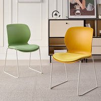 Chaise de salle à manger ergonomique en plastique avec pieds en métal, idéale pour la maison, la cuisine, le café et les salons de thé – Approvisionnement direct usine