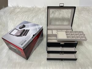 Công Suất Lớn Hộp Đồ Trang Sức Hộp Nhẫn Hộp Đa Ngăn Kéo Lưu Trữ Mặt Dây Chuyền Vòng Cổ Vòng Đeo Tay Hiển Thị Nhung Đồ Trang Sức Bangle Lớn Trường Hợp - Product Image 6