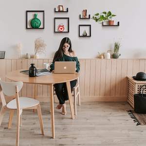 Набор плавающих полок из 6 деревенских деревянных настенных полок с <span class=keywords><strong>3</strong></span> маленькими U-образными полками и <span class=keywords><strong>3</strong></span> квадратными коробками для бесплатной группы - Product Image 2