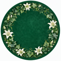 Tapis de Mahjong Rond Pliable Universel de Luxe Antidérapant en Daim, Tapis de Jeu Écologique, Protection de Table pour Dîners et Fêtes Sociales