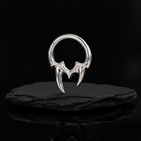 Piercing de septum, d'oreille et de daith en forme de griffe de vampire, design gothique, en titane ASTM F136 de qualité professionnelle, bijou de corps tendance