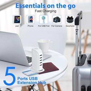 2024 <span class=keywords><strong>nouvelle</strong></span> station de charge électronique de bureau Portable pour multi-appareils tous bloc de chargeur 5 Ports USB cadeau pour les clients avec Logo - Product Image 5