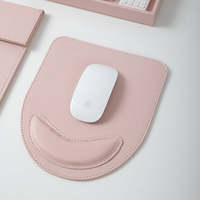 Ensemble de bureau de direction en cuir rose de qualité supérieure + MDF, organiseur de bureau en cuir pour femmes