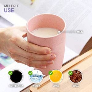 Tazas Irrompibles de 4.33*3.15 Pulgadas para Té, Cacao, Jugo, Taza de Café Biodegradable de Paja de Trigo, Juego de 5 Piezas - Product Image 3