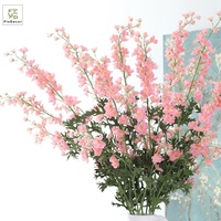 Arrangements floraux artificiels populaires en delphinium violet effet naturel pour mariage et décoration de maison en vase