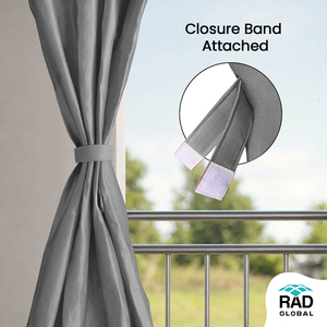 Silver Charcoal Eyelet Outdoor Curtains 325 GSM with Heavy Duty Weather Resistant Fabric for Modern Privacy and Elegant Patio - Product Image 2