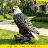 Sculpture réaliste d'aigle chauve en fibre de verre, grande statue d'aigle pour la décoration de villas, jardins, pelouses et paysages extérieurs
