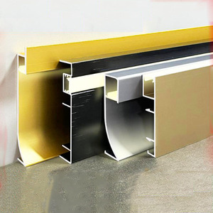 Nhà Máy Giá 6.5cm Hợp kim nhôm ván chân tường sàn <span class=keywords><strong>LED</strong></span> Ốp Chân tường Board trang trí tường Ốp chân tường phụ kiện với ánh sáng <span class=keywords><strong>LED</strong></span> - Product Image 1