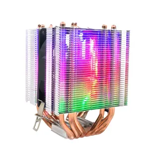 Refroidisseur de processeur TISHRIC 6 caloducs radiateur PC 4 broches PWM RGB ventilateur de refroidissement pour Intel LGA 1150 1151 1155 1366 2011 X79 X99 AM3 AM4