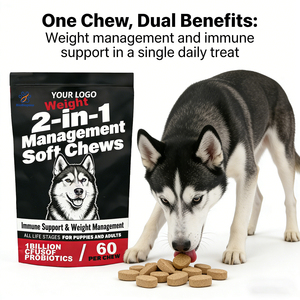 Suplemen Penurun Berat Badan Anjing OEM/ODM Soft Chews dengan 1 Miliar Probiotik untuk Metabolisme Sehat & Otot Ramping - Product Image 5