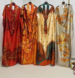 <span class=keywords><strong>ชุด</strong></span>แม็กซี่ผ้าไหมพิมพ์ลายชุดมุสลิมคาฟตัน - Product Image 2