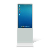 Kios Webcam HD 1080p 55 Inci dengan Stand Lantai untuk Signage Digital Periklanan, Dilengkapi Mikrofon dan Kamera