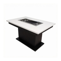 Table intégrée pour restaurant commercial Yawei modèle 740, table de hot pot et de barbecue, équipement de table de hot pot et de barbecue