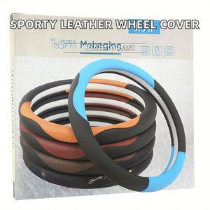 Housses de volant universelles en cuir de style sport, durables, personnalisées et élégantes, 38 cm, avec kit d'aiguilles, accessoires de voiture haut de gamme - Product Image 2