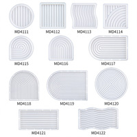 Moule en Silicone pour Résine Époxy DIY, Plateau de Rangement Géométrique à Rayures Ondulées en Forme de U/Arc, Moule en Silicone pour Ornements Décoratifs en Plâtre