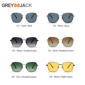 Gafas de Sol Polarizadas Grey Jack con Marco Metálico, Lentes Negras y Amarillas, Protección UV400, Visión Nocturna, Unisex, para Conducir - Product Image 4