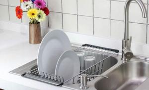 Cuisine de ménage En Acier Inoxydable En Métal Stockage Rack Drainant <span class=keywords><strong>Sur</strong></span> L'évacuation Du Lavabo Cuisine Plat Séchage Grille - Product Image 5