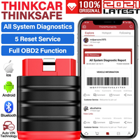 THINKSAFE OBD2 Kfz-Diagnosetool mit 5 Reset-Funktionen und lebenslangen Updates für universelle Fahrzeuge – Schwarz