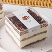 Boîtes à bonbons, desserts et chocolats miniatures en PS transparent recyclable, personnalisables avec logo, pour la vente en gros