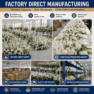 Arreglo Floral Artificial <span class=keywords><strong>Blanco</strong></span> para Pasillo de <span class=keywords><strong>Boda</strong></span>, Hilera de Flores de Delphinium y Paniculata para Decoración de Escenarios de Eventos, Fiestas y Locales - Product Image 6