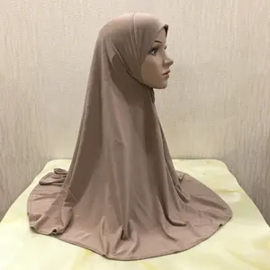 超低价格长即时头巾Khimaar水晶大麻女士穆斯林头巾围巾即时披肩女士素色缎子