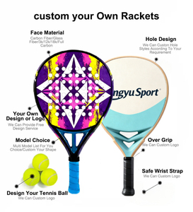 Raqueta de Pádel Qingyu Sport con Logotipo Personalizado, Forma Redonda/Lágrima/Diamante, Raqueta de Pádel de Fibra de Carbono 24k, Equipamiento para Pickleball - Product Image 2