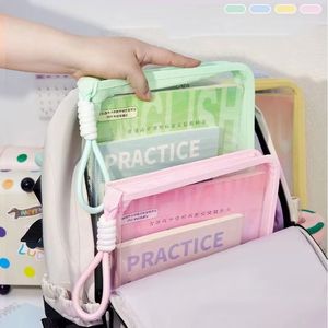 PP Zippered Transparent Hand-held <strong>Document</strong> Storage <strong>Bag</strong> for Students Tutoring &amp; Book <strong>Carrying</strong> - Product Image 3