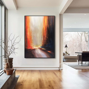 Dipinto a Olio Astratto Rosso di Grandi Dimensioni Fatto a Mano, Misure Personalizzabili, Design Personalizzati, Vendita all'Ingrosso per Soggiorno - Product Image 2
