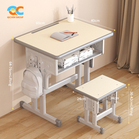 Ensemble de bureau et de chaises anti-basculement de qualité commerciale pour table d'étude pour étudiants avec chaise Ensembles de table et de chaises pour enfants
