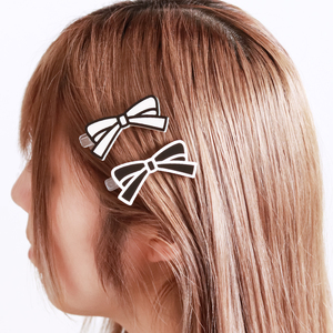 Pinza para el pelo de acrílico con lazo 2D, accesorio para el cabello, estilo cómic, contorno audaz, lindo, personalizado, hecho en Japón, OEM ODM - Product Image 4