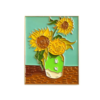 Van Gogh Portrait nuit étoilée peinture tournesols vintage métal broche broches accessoires personnalisé dur doux émail épinglette fabricant