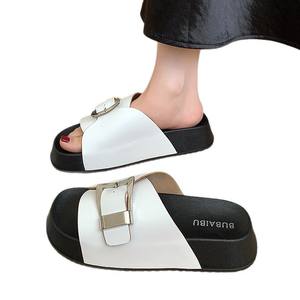 2025 на заказ, новые удобные повседневные летние шлепанцы для шлепанцев в европейском американском стиле, 4 см, увеличивающие рост, на платформе <span class=keywords><strong>PCU</strong></span> - Product Image 5