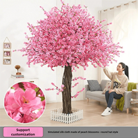 SPAC01 Pohon Sakura Dekoratif Buatan dari Sutra, Pohon Bunga Sakura Palsu, Dekorasi Pohon Pernikahan Tiruan