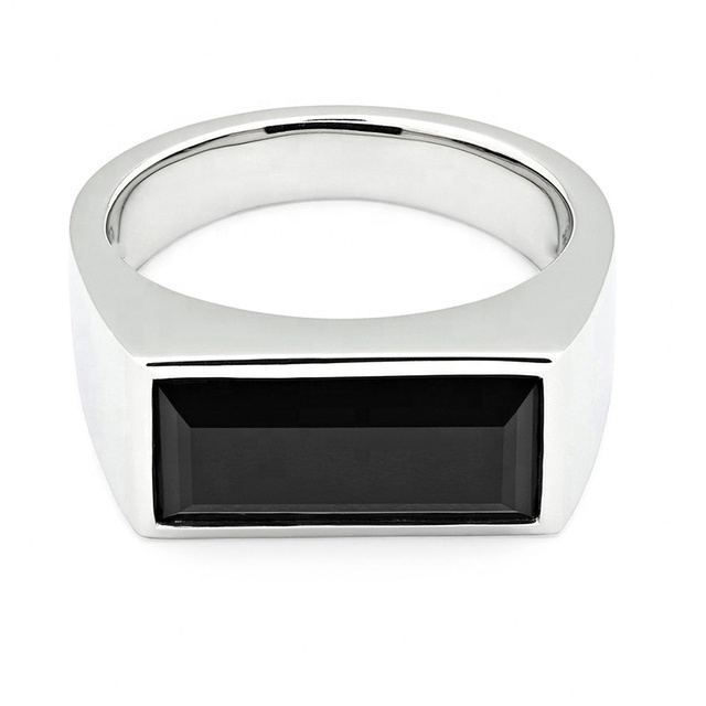 Gemnel 925 Silver Malachite Jewelry Fashion Colored Gemstone Latest Peaky Signet Ring
