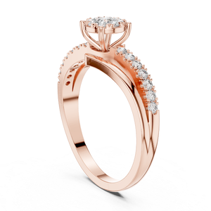 Anillo de Diamantes en Oro Rosa, Joyería Elegante y Brillante para Mujer, Ideal para Bodas, Compromisos, Fiestas y Regalos - Product Image 2