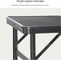Table pliante d'extérieur en maille de fer au design moderne et léger, hauteur réglable, mobilier d'extérieur en métal durable et imperméable pour la salle à manger
