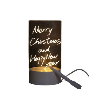 High Transparent Acrylic Diy Note Board Holiday <b>Light</b> Creative Led <b>Night</b> <b>Light</b> Usb Message Board <b>Light</b> With Pen - Product Image 3