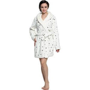 Albornoz de felpa con capucha para mujer - Product Image 1