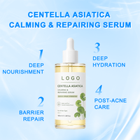 Sérum Visage Anti-Acné Éclaircissant à la Centella Asiatica et à l'Acide Hyaluronique Apaisant Peaux Sensibles, Soulagement des Rougeurs, Hydratant et Calmante