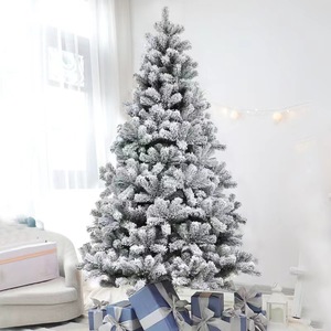 Nhà sản xuất bán buôn hiện đại 7ft 8ft PE PVC Pre lit đổ xô lớn tuyết trắng <span class=keywords><strong>Xmas</strong></span> LED ánh sáng nhân tạo Cây giáng sinh - Product Image 3