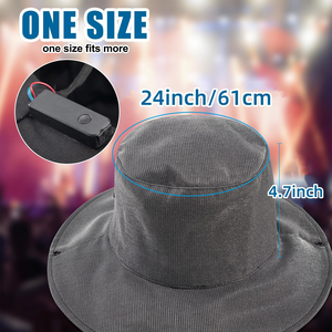 Sombreros de Vaquero Unisex con Temática de Neón para Mardi Gras, Sombreros Fedora con Lentejuelas LED Inalámbricas, Divertidos Accesorios de Fiesta con Brillo para Carnaval, Novedad Única - Product Image 3