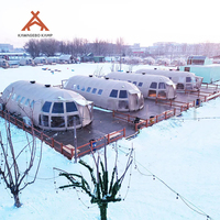 Dôme de glamping de luxe en PVC de forme ovale personnalisé Kawagebo Kamp (KK) 5 x 8 m, serre, dôme géodésique de luxe, tente hôtel Igloo